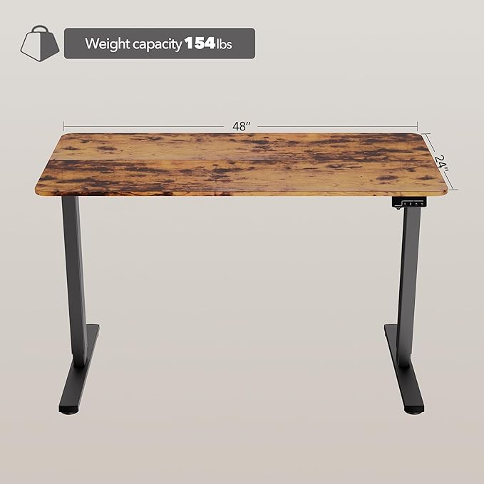 Electric Standing Desk Adjustable Height, 48x24 Inches Sit Stand up Desktop - Image 9