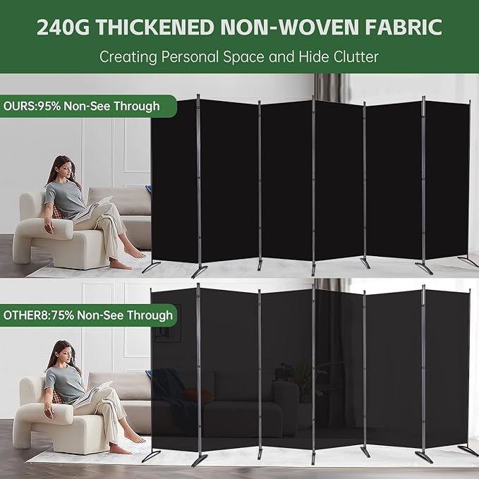 YASRKML Room Divider Folding Privacy Screens, Portable Room Divider Panel 6 - Image 3