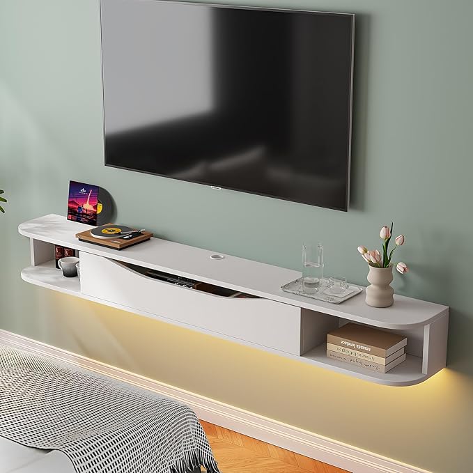 Floating TV Stand, Floating TV Console, Under TV Shelf by Furninova