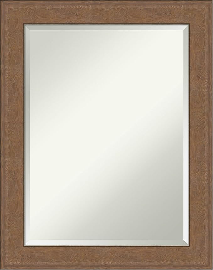 Amanti Art Brown Wall Mirror 29x23 Alta Medium Brown Rectangle Bathroom Mirror by AmantiArt