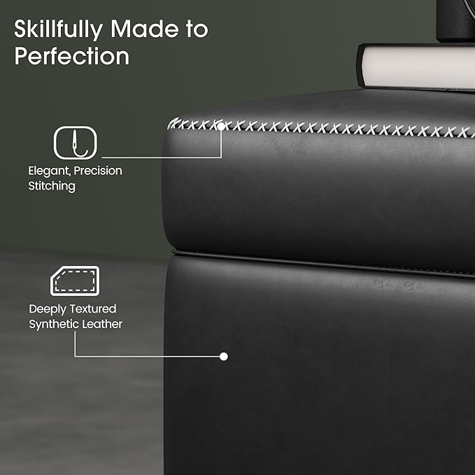 GarveeHome Storage Ottoman Bench, Mid-Century Modern Entryway Bedroom Bench - Image 4