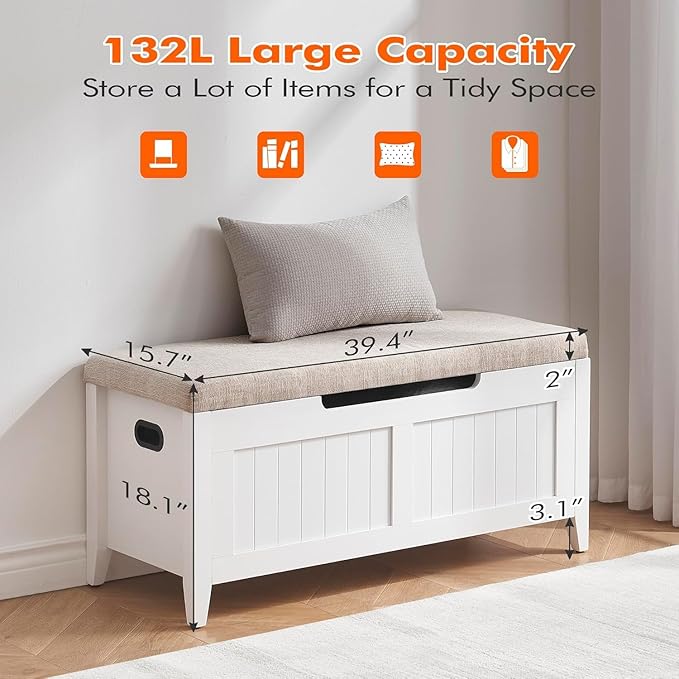 GAOMON 39.4" Storage Benches Entryway Bench - Image 3