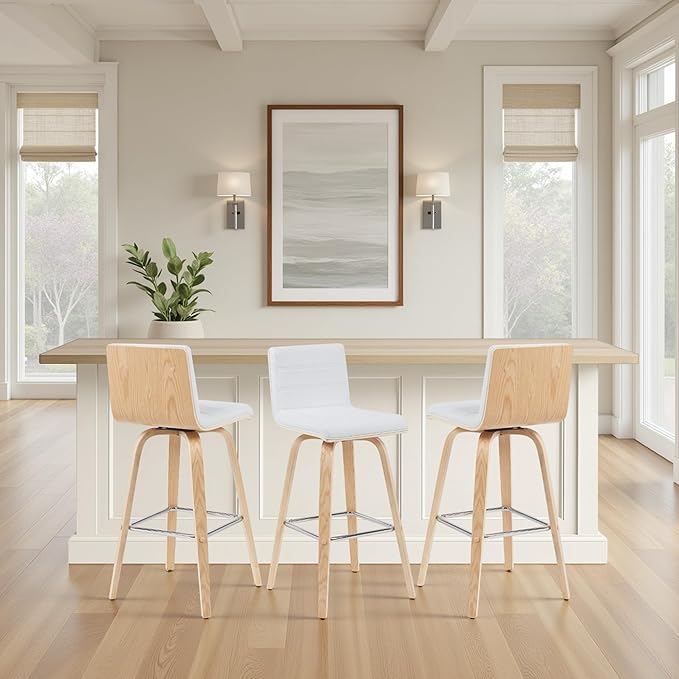 Vienna Modern Swivel Bar Height Stool by ArmenLiving