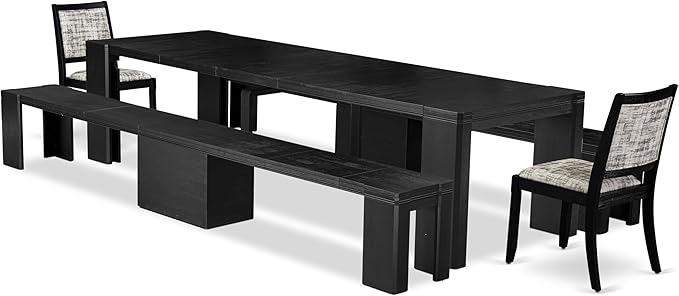 X02X2-206-30 5-pc Dining Room Table Set a Rectangular Kitchen Table and 2 - Image 2