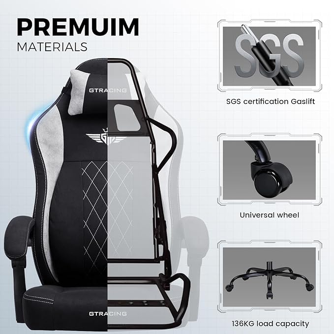 GTPLAYER Big and Tall Gaming Chair Breathable Fabric Computer Chair - Image 8
