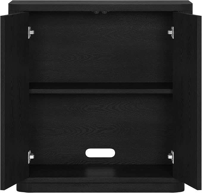 Henn&Hart 32" Wide Rectangular Accent Cabinet in Natural Black, - Image 4