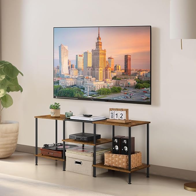 50 inch TV Stand for Bedroom Rustic Brown TV Entertainment Center - Image 5
