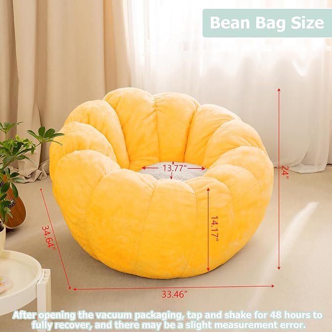 Pumpkin Bean Bag Sofa Chair, Bean Bag Chair - Image 2