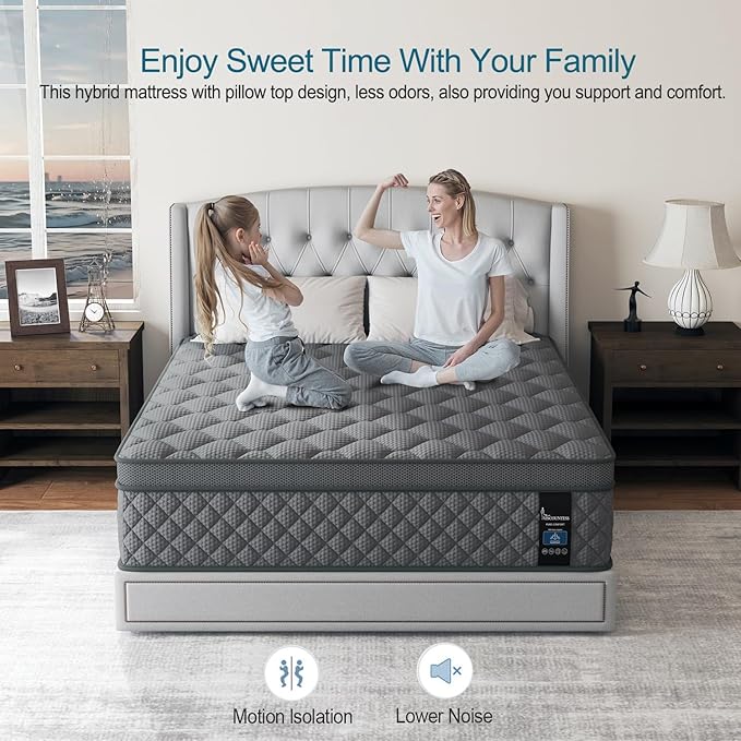 Twin Hybrid Mattress, 10 Inch Medium Mattress Euro Top - Image 5
