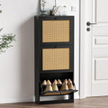 Rattan Shoe Cabinet 3-Tier, Narrow Shoe Cabinet by Unknown