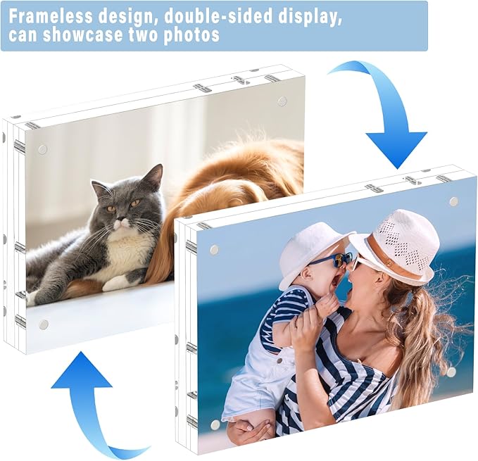 HELPLEX Acrylic Frame, 3 Pack 3.5x5 Acrylic Picture Frames, 20mm Thicker - Image 4