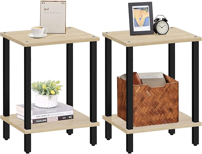 TUTOTAK End Table, Side Table, Nightstand, 2-Tier Storage Shelf, Sofa Table by WelcometotheTUTOTAKHome