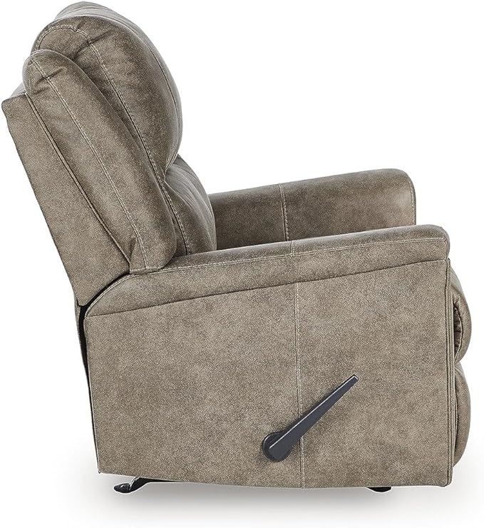 Signature Design by Ashley Skymaker Modern Faux Leather Manual Rocker Recliner - Image 3