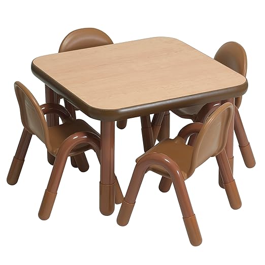 Children’s Factory Baseline Preschool 30" Square Table & Chair Set by Angeles