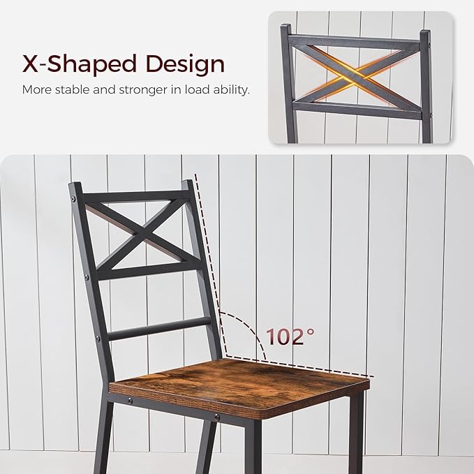 Dining Chair Set of 2, Rustic Wooden Kitchen Chairs - Image 6