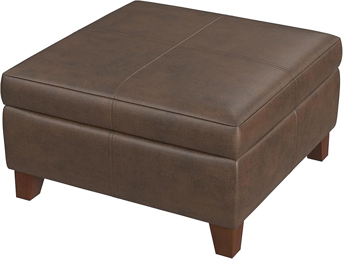 HomePop Home Decor |K2380-E910 | Luxury Large Faux Leather Square Storage - Image 5