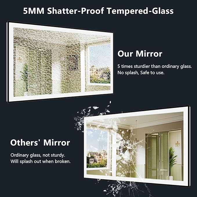 66x36 Inch LED Bathroom Mirror - Image 7