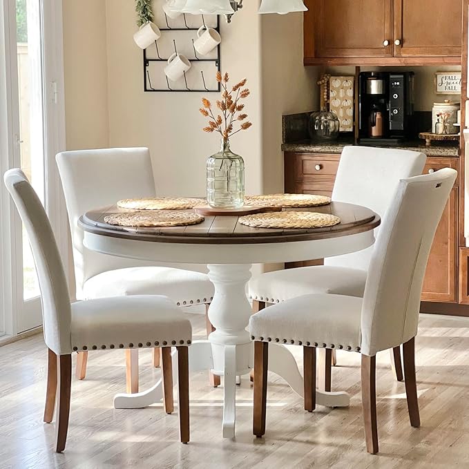 COLAMY Upholstered Fabric Dining Chairs Set of 6, High Back Padded Chairs - Image 4