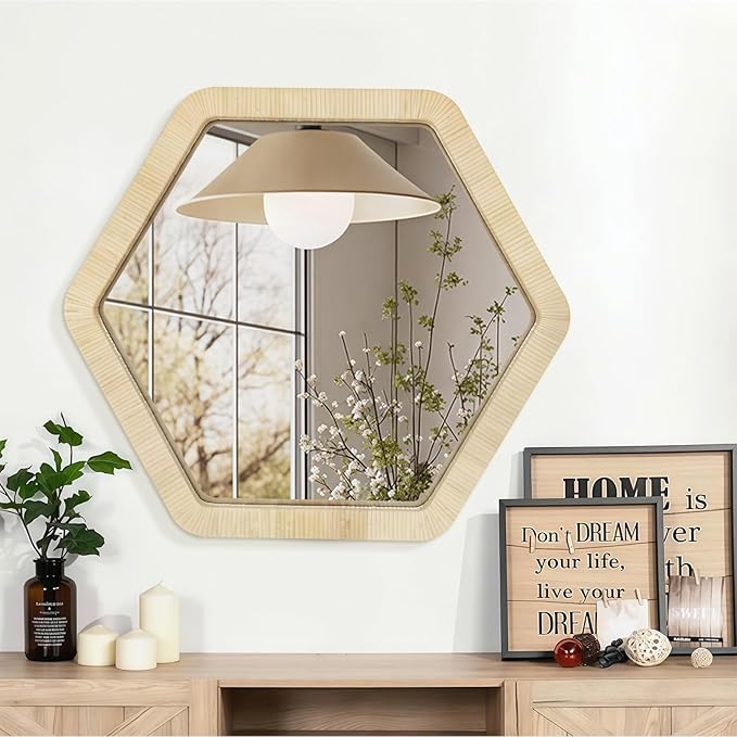 ULIKE Rattan Mirror for Wall, Bathroom 24 Inch Rustic Farmhouse Wall Decor - Image 4