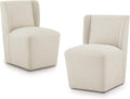 Upholstered Dining Chair with Casters Wingback Modern Side Armless Deskchair by Kislot