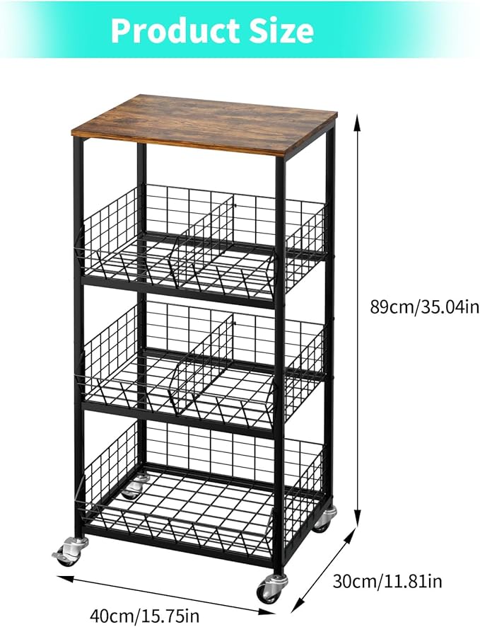 HapiRm Kitchen Fruit Vegetable Cart - Image 7