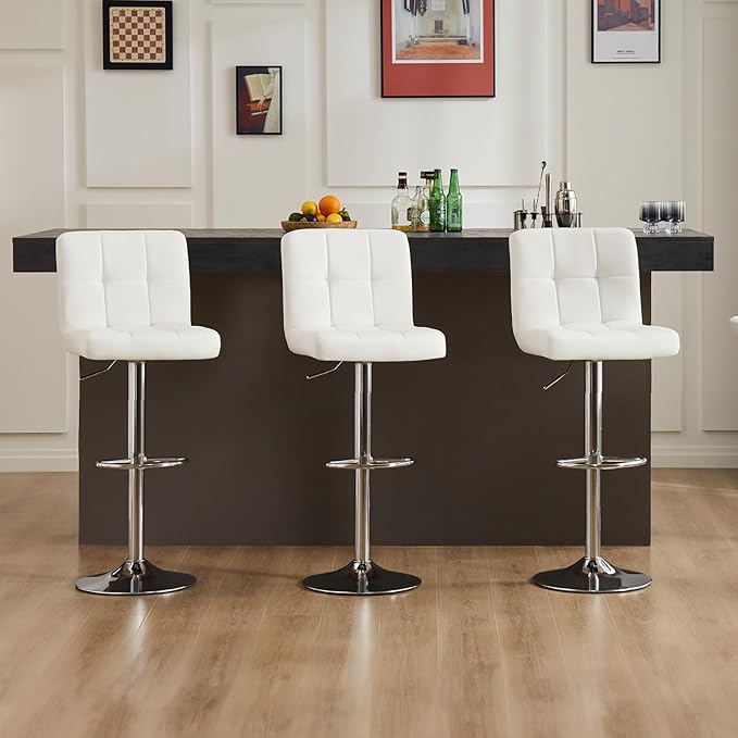 DUMOS Bar Stools Set of 4, 24 inch Counter Height Bar Stools, Upholstered - Image 6