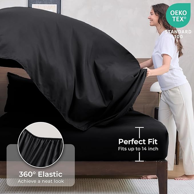 HEVUMYI Black Twin Comforter Set - Image 5