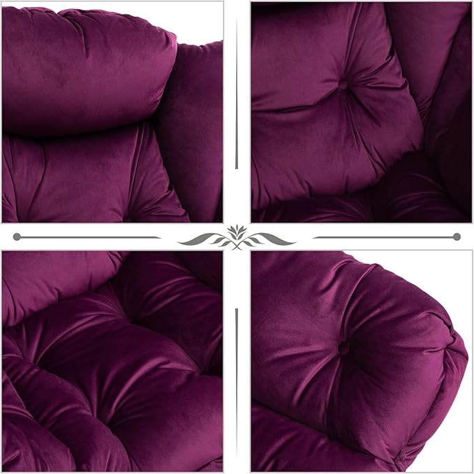 HollyHOME Fabric Large Lazy Chair, Accent Reading Chair, Cozy Lounge Chair - Image 5