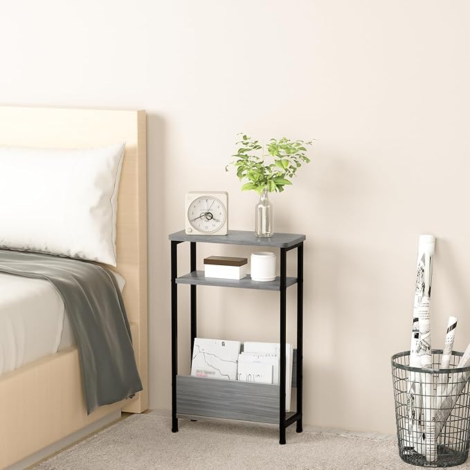 7.1" Narrow Side Table for Small Spaces, 3 Tier Small End Table - Image 7