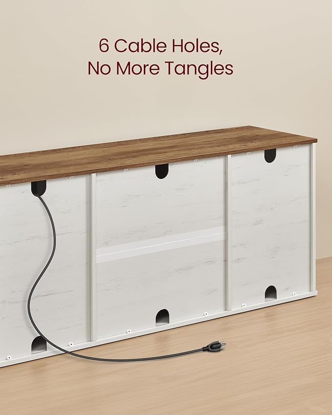 VASAGLE Farmhouse TV Stand for TVs up to 65 Inches, Entertainment Center - Image 6