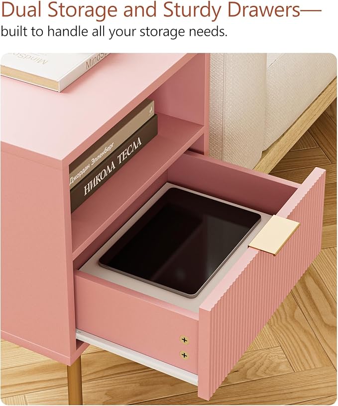 Masupu Night Stand, Mid-Century Modern Bedside Table - Image 4