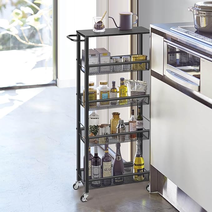 MOOACE Slim Storage Cart, 5 Tier Kitchen Rolling Carts - Image 2