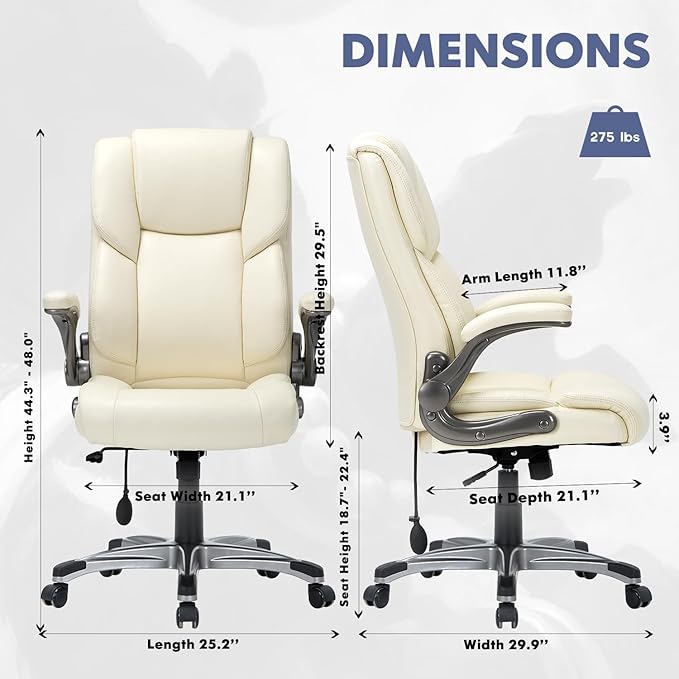 COLAMY Leather Executive Office Chair- High Back Home Computer Desk Chair - Image 3