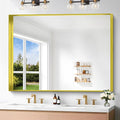 Gold Bathroom Mirror, 36x48 Inch Rectangular Framed Mirror, Large Wall Mounted by Unknown