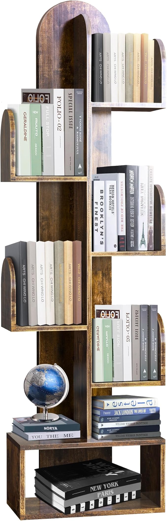 Cactus Tree Bookshelf, 5-Tier Wood 50" Tall Corner Storage Rack by DOZILY