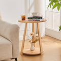 Uniclinens Round End Table, Solid Wood Round Side Coffee Table, Small Bedside by Uniclinens