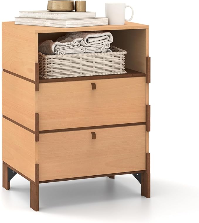 Sebastack End Table, Customizable 3 Drawers Bedside Table, Night Stand - Image 4