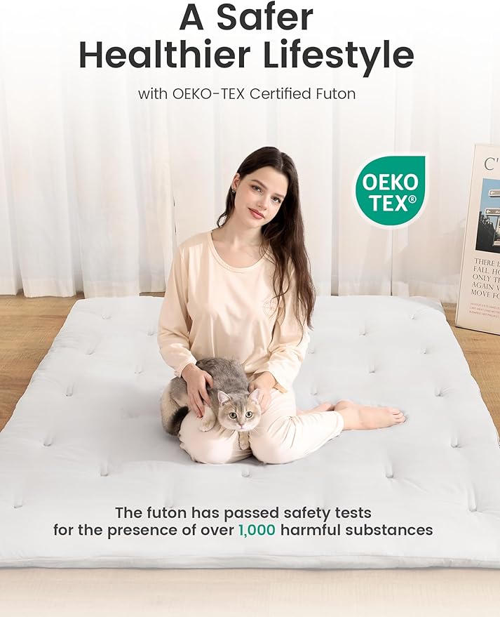 Syrinx Japanese Floor Futon Mattress, Foldable Tatami Sleeping Pad - Image 4