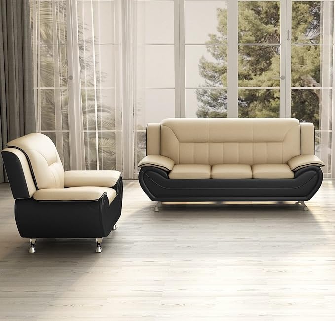 Container Furniture Direct Michael Modern Faux Leather Upholstered Stainless by ContainerDirect