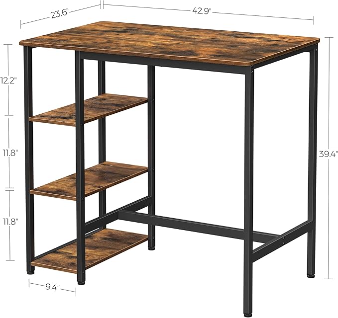 VASAGLE Bar Table with Sturdy Metal Frame, Easy Assembly, Industrial Design - Image 3