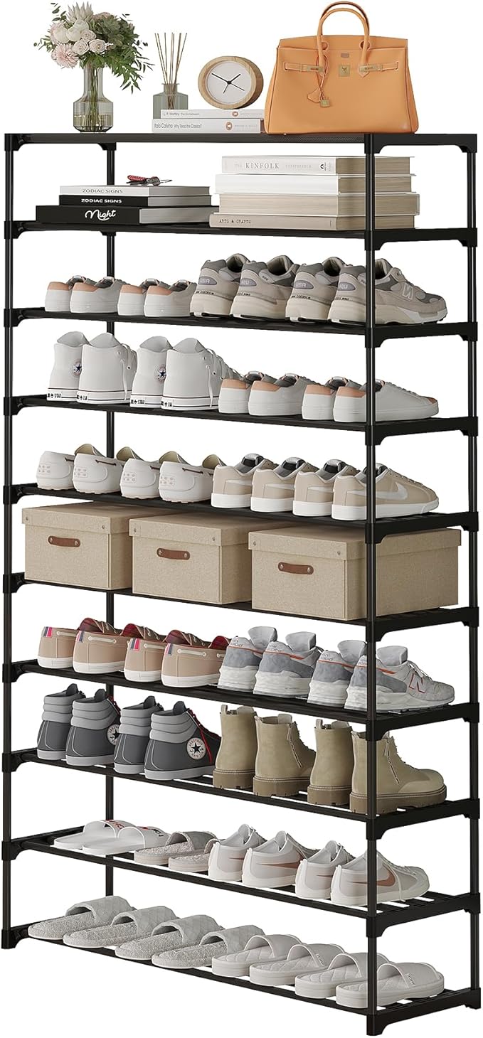 Calmootey 10-Tier Shoe Rack, Tall Large Capacity 50 Pairs Shoes Storage - Image 5