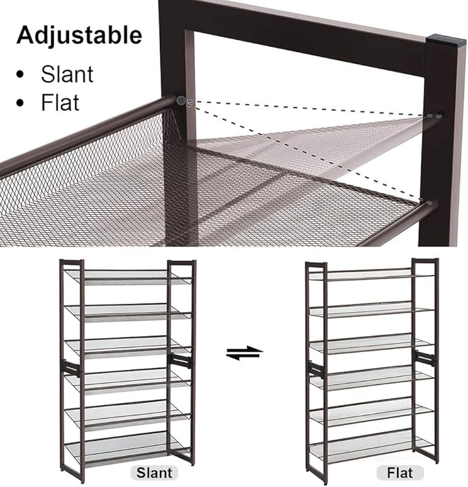 SONGMICS Shoe Rack, 6-Tier Shoe Organizer, Metal Rack - Image 6