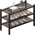 3 Tier Bamboo Shoe Rack for Closet Free Standing Wood Shoe Shelf for Entryway by ROMGUAR+CRAFT