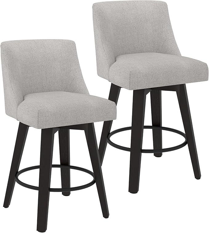 Counter Height Swivel Bar Stools Set of 2, 26 Inch Bar Stools by AMICLIBER