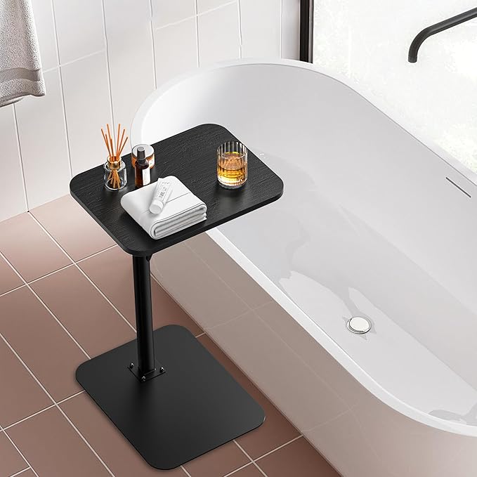 Side Table Sofa Tray for Couch Heavy Metal Base Swivel/Adjustable Height - Image 5