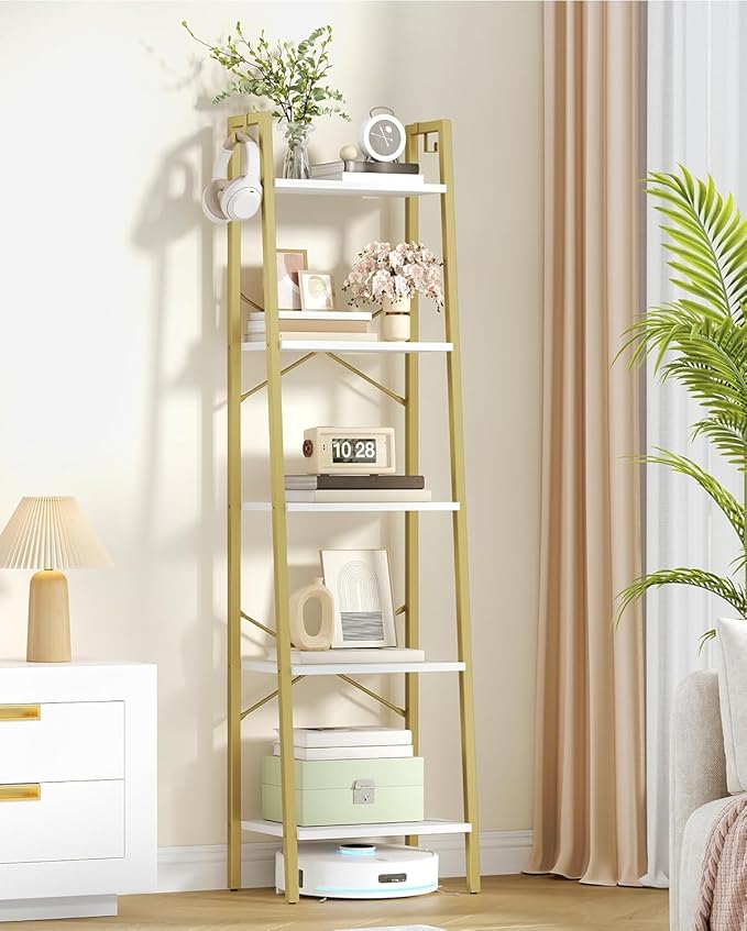 Ladder Shelf, Bookshelf Bookcase, Freestanding Corner Storage Shelve - Image 7