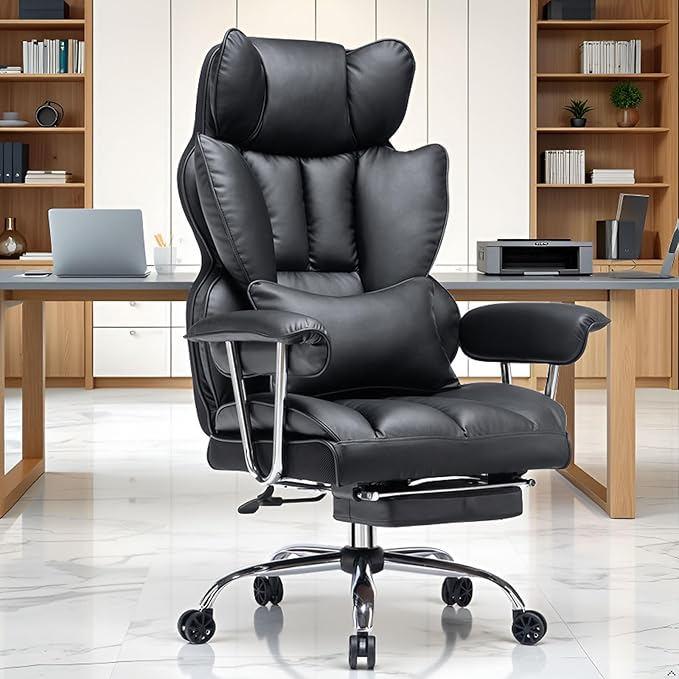 Efomao Desk Office Chair 400LBS, Big and Tall Office Chair, PU Leather Computer - Image 2