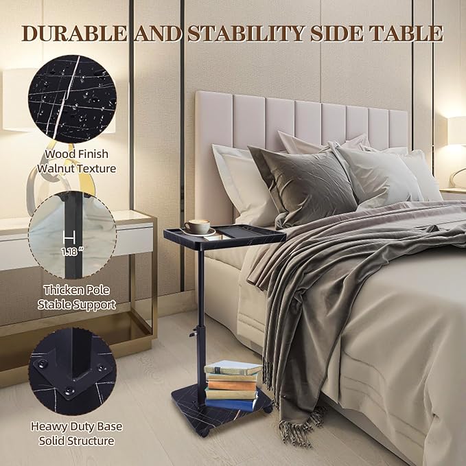 C Table Side Table End Table Adjustable Height，C Shaped End - Image 6