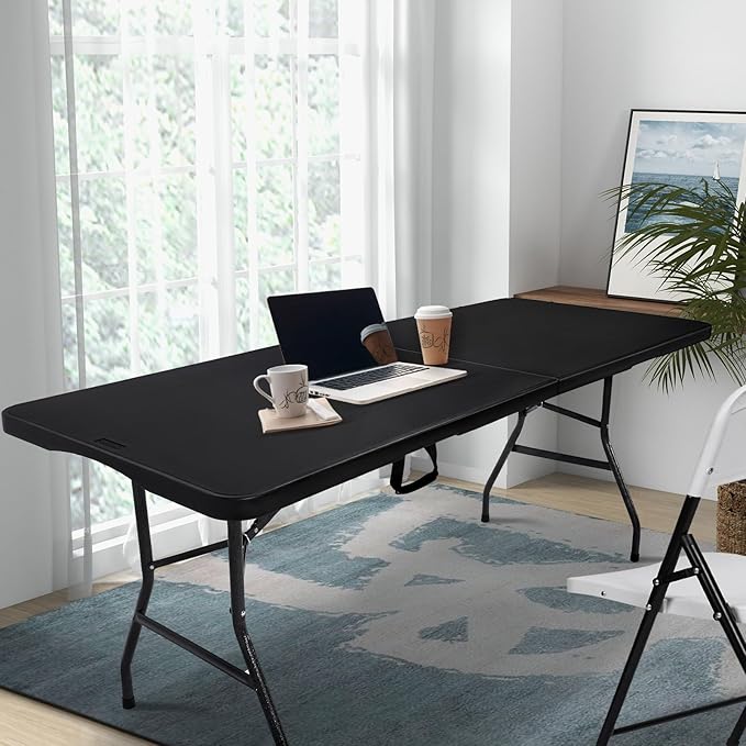 Folding Table 6FT HDPE 6 Foot Foldable Table Portable Banquet Surface - Image 2