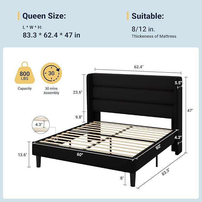 Allewie Queen Size Platform Bed Frame - Image 2